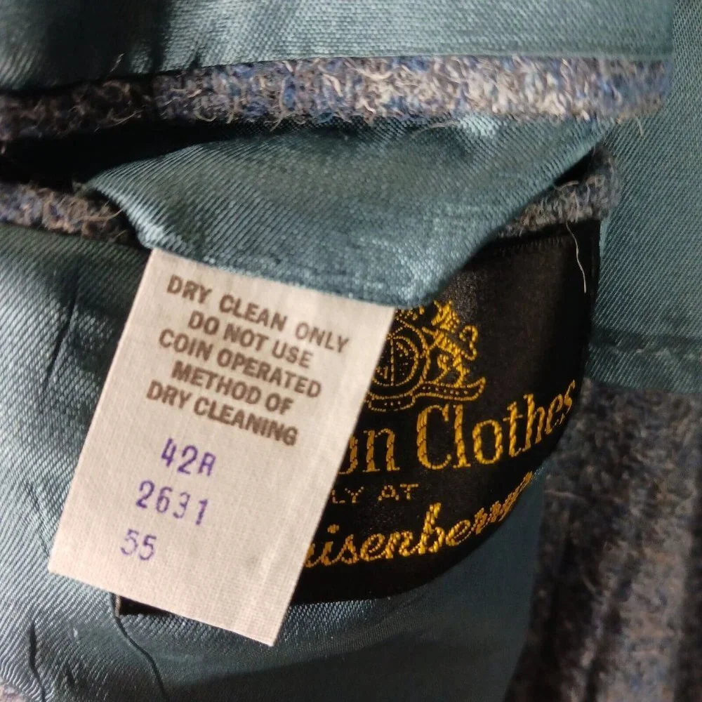 Vintage Winston Clothes for Quisenberry's Wool Blazer Sports Coat Blue Gray 42R